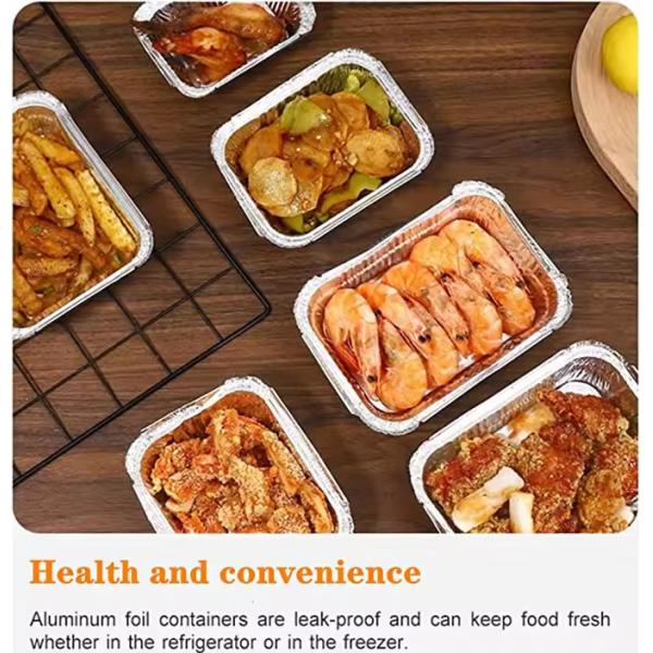 8.6 X 6.6 Inches Deep Pan Disposable Takeaway Reusable Aluminium Foil Container Tray