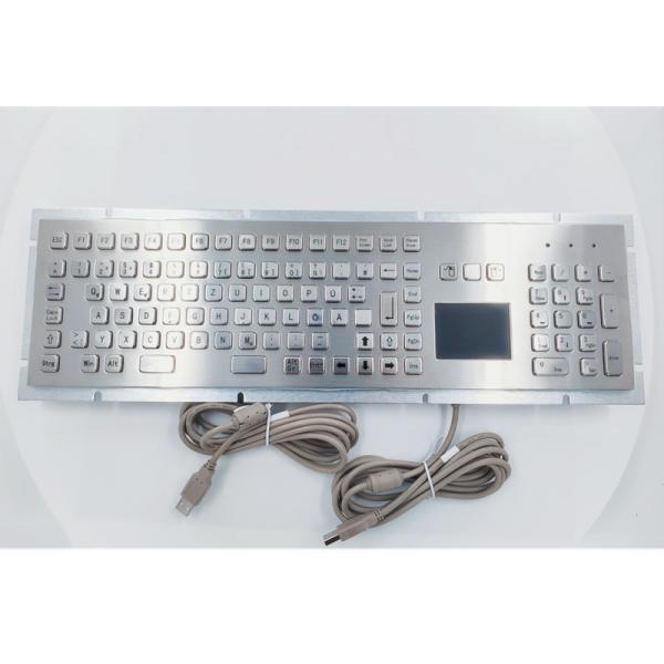 Rugged IP65 Waterproof Industrial Stainless Steel Metal Keyboard With Touchpad Self Service Kiosk