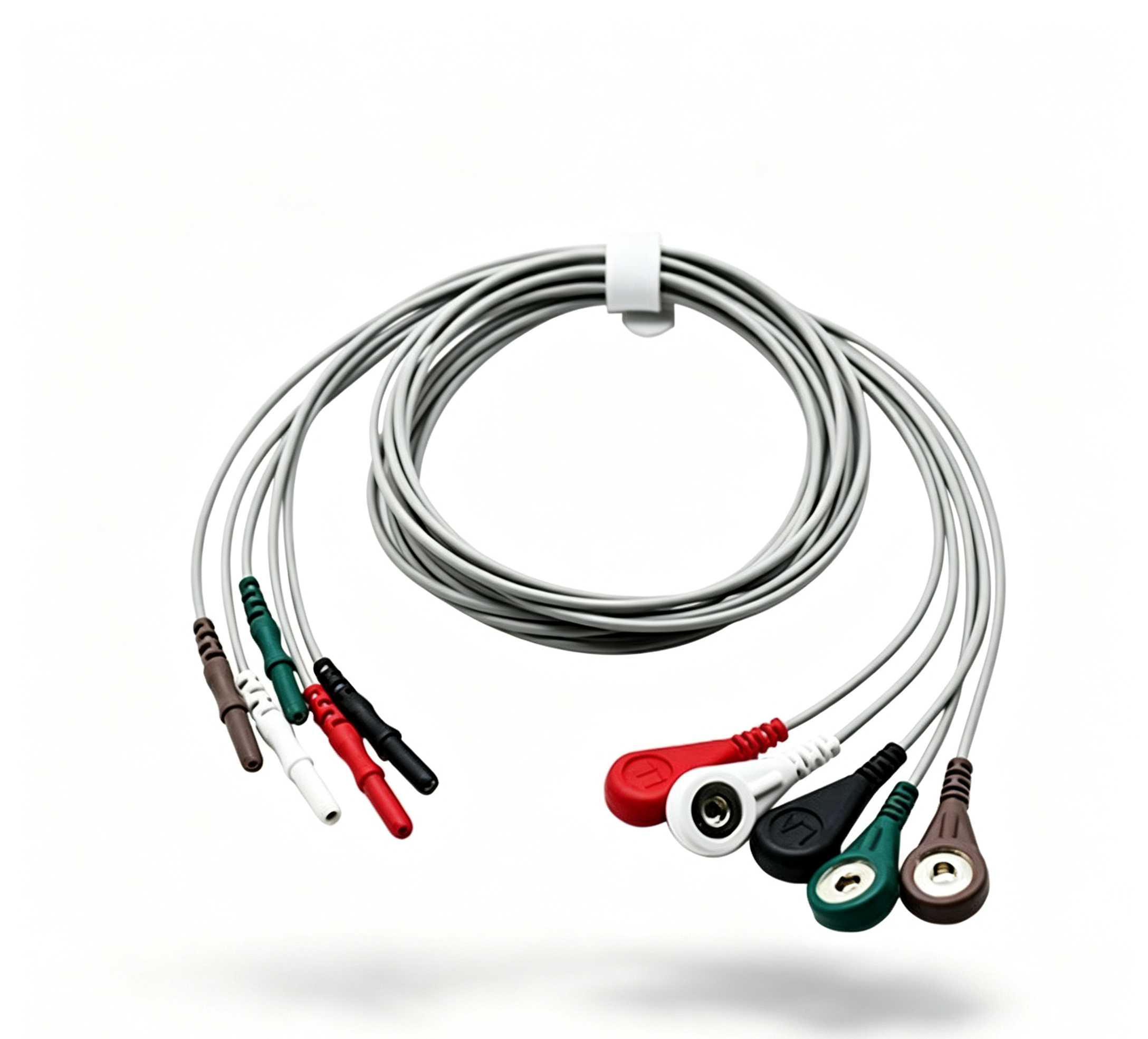Din 1.5 5 Lead Holter Lead Wires ECG / EKG Medical Lead Wires