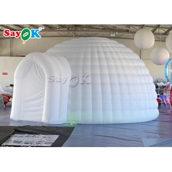 Inflatable Outdoor Tent 5m White Inflatable Igloo Dome Tent  With Led Light For Wedding Event