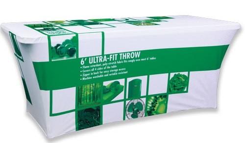 8 Ft Trade Show Tablecloths With Logo 200gsm Elastic Polyester Material Eco Friendly
