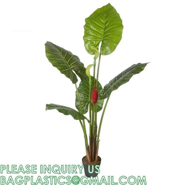 Fake Colocasia Esculenta, Plastic variegata artificial Taro, Subtropics Faux Swiss Cheese Plant For Home Garden Office