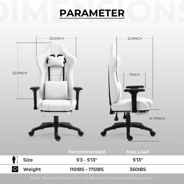 Custom Color Adjustable Ergonomic Gamer Chair with Massage Lumbar Support and Footrest