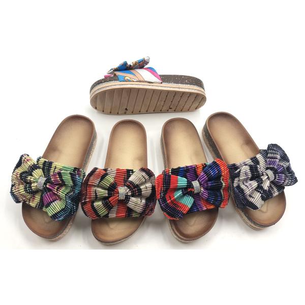Fashion Bling Rhinestone Summer Slippers for Women Fabric Outdoor Flat Sandals