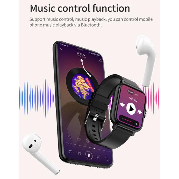 Vibration Remind Smart Sport Watch Full Touch Body Temperature Monitor IPX7 Waterproof