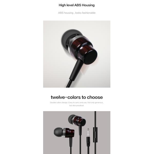 Wooden Wireless In Ear Earphones Microphone Volume Control For Men Women