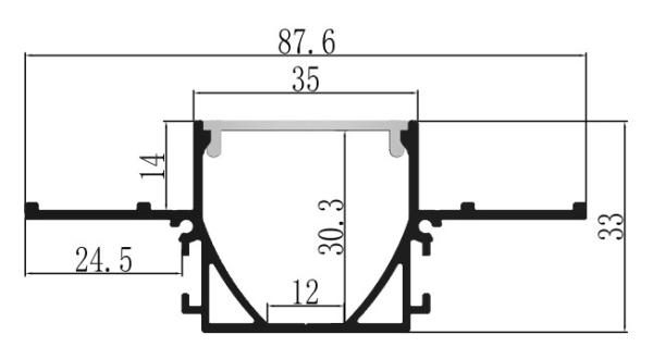 88*33mm Plaster LED Profile Aluminum 3m 4m Length For Kitchen Cabinets