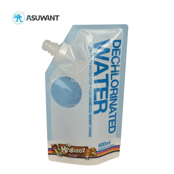 White Foil Spout Pouch Bags Water Packaging For Liquid Drink Beverage