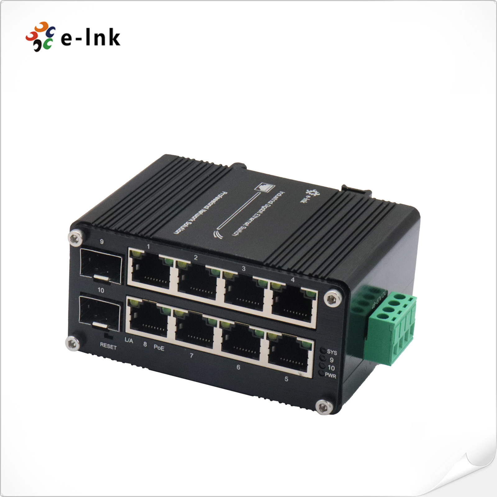 PoE переключатель 8 порта 10/100/1000T 802.3at 30W к 2-порту 100/1000X Din Rail Managed Switch