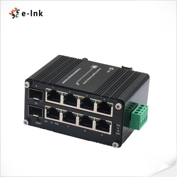 Mini switch Ethernet gerenciado 8 portas 1000T 802.3at PoE + 2 portas 1000X SFP