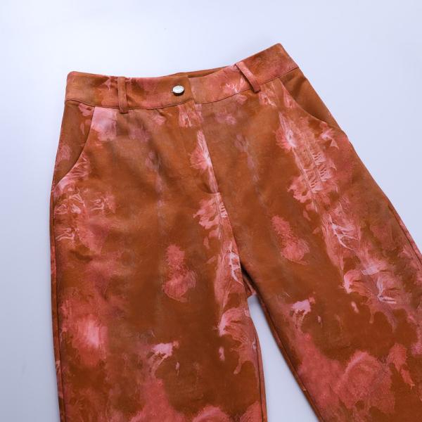 Summer Ladies Casual Pants , High Waisted Straight Leg Trousers