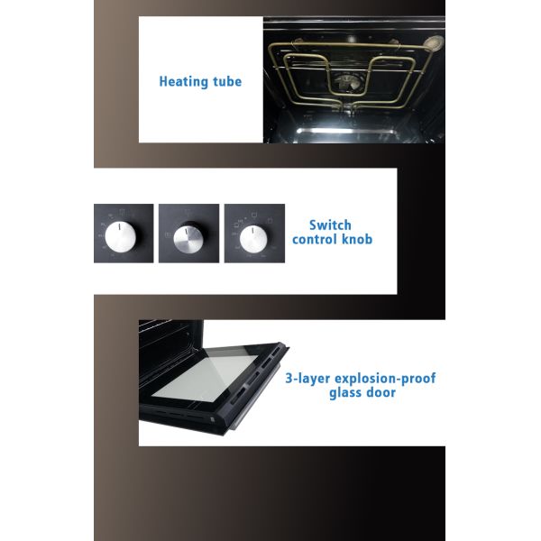 Built In Electric Oven Incorporating Easy Access Door and Ergonomic Handle Design Enhancing User Convenience and Safety