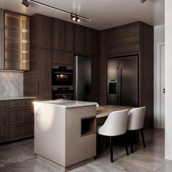 Kitchen Storage Wood Grain Modular Kitchen Cabinets Complete Sets