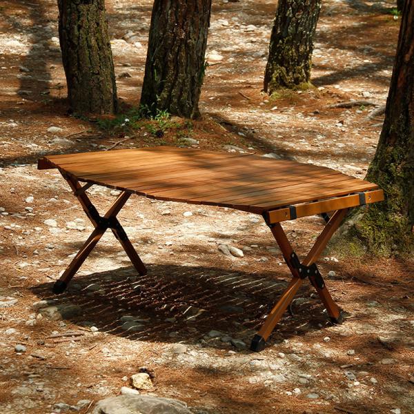 Folding Beech Wood Camping Table 90x90cm 30kg Capacity