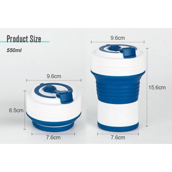 25*5 см экологически безопасная складная чашка для кофе Силиконовая кружка OEM