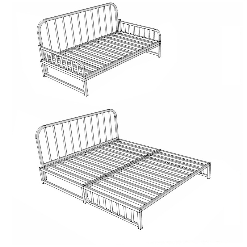 Foldable Sifa Beds for Adults Metal Foldable Bed Table Oak Wood Single Sofa Bed Foldable