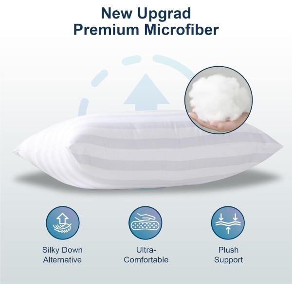 Hotel Collection Queen Size Pillows Set of 2 3D Down Alternative for Restful Sleep