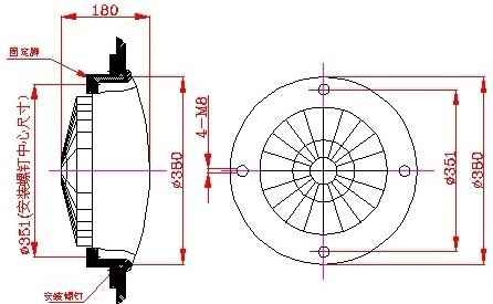 Sterilizing Ceiling Diameter 380mm 220V 40W Elevator Fan For Lift