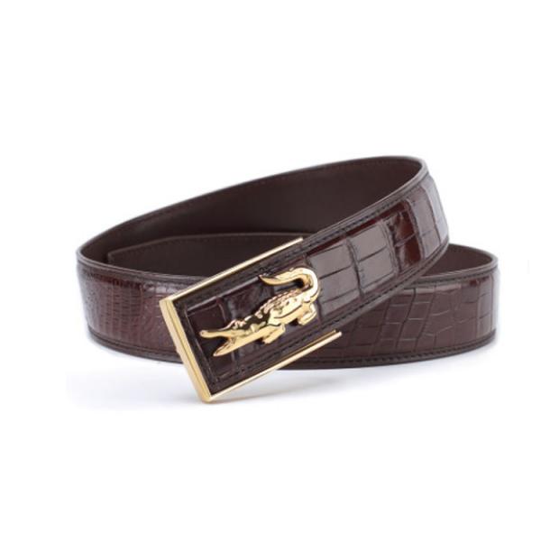 Dongguan factory direct supply genuine alligator belt crocodile leather men's belts