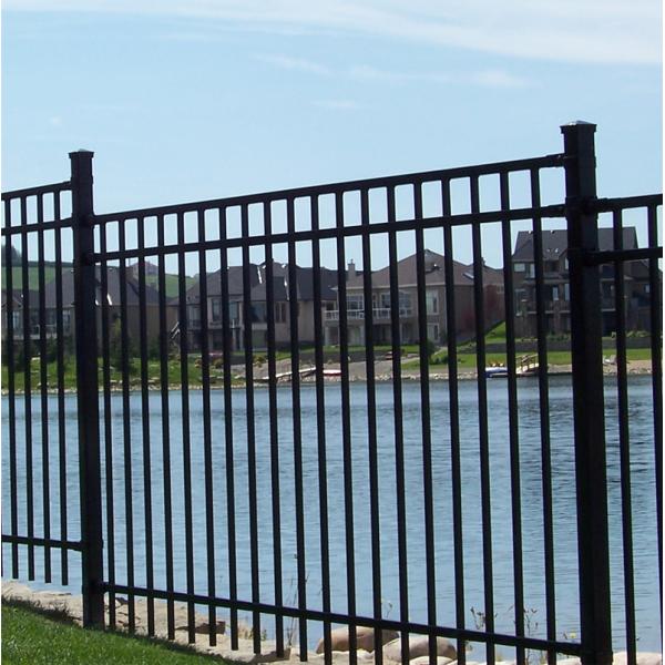 Crimped Spear Top Wrought Iron Fence Tubular Fencing 1.8m High X 2.4m Long Galvanised Steel