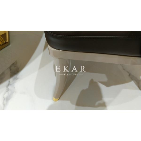 European Upholstered Wooden Leather Dining Chair W002D5