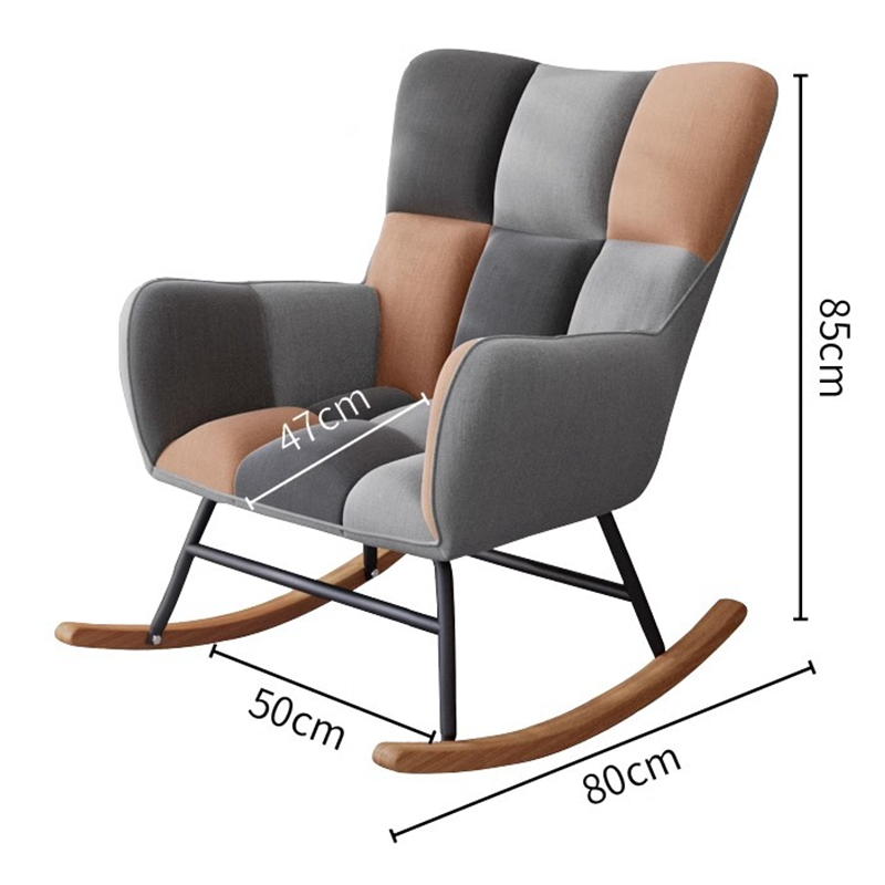 Modern Lazy Rocking Lounge High Elasticity Sponge Filling Chair Single Seat Metal Frame Leisure Casual Sofa Chair Accent Chair