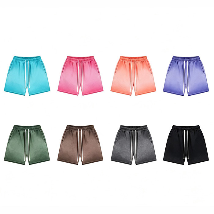 430GSM Men's Sweatpants Shorts Gradient Washed Knee Length Sweat Shorts Oversized