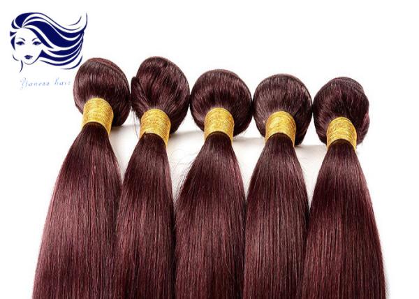 Weave brasileiro em linha reta colorido vermelho do cabelo de Remy das extensões do cabelo humano