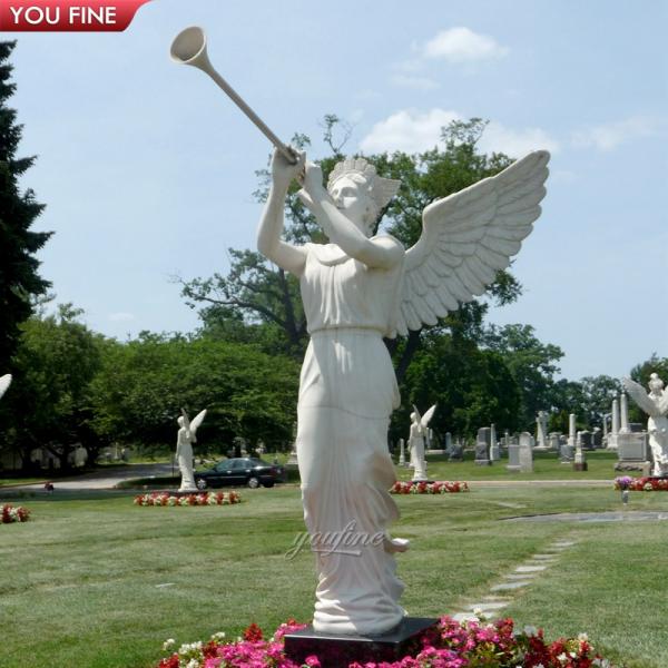 Outdoor Garden Lifesize Marble White Angel Statue