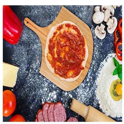 100% Natural Bamboo Wooden Pizza Peel , Pizza Cutting Board With Handle