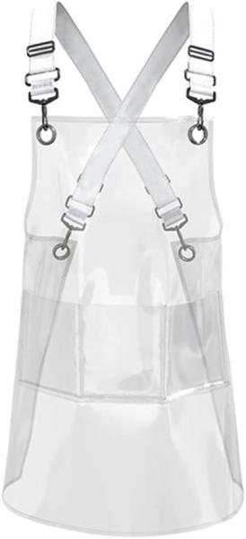 Barber Apron Cross-back Adjustable Apron With 3 Pockets Hair Salon Work Apron for Hair Stylist (22.8” W 25.5” L)
