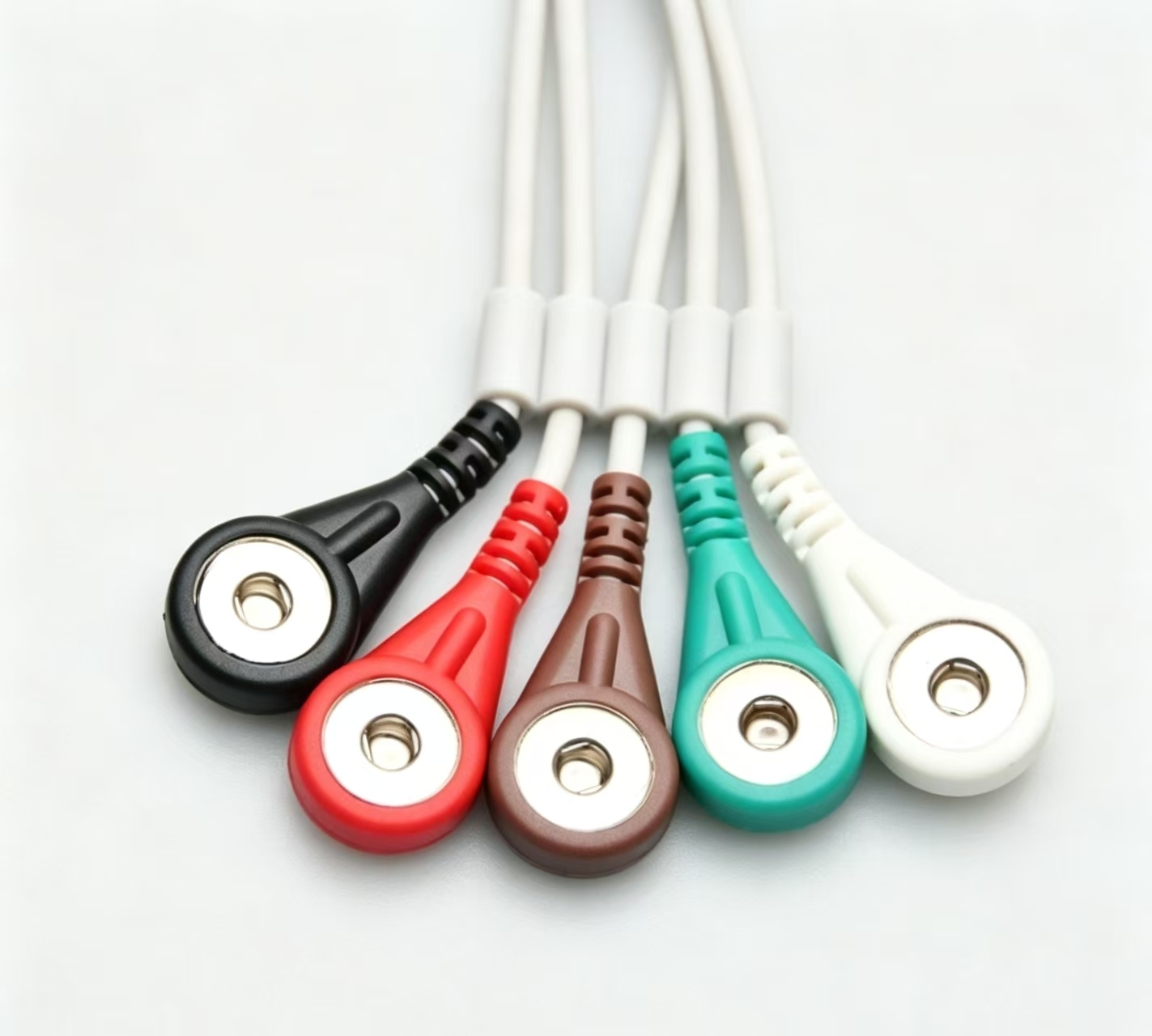 5 Leads Reusable ECG Electrodes 3 Meter Medical Electrode CE Certified Compatible With Nihon Kohden