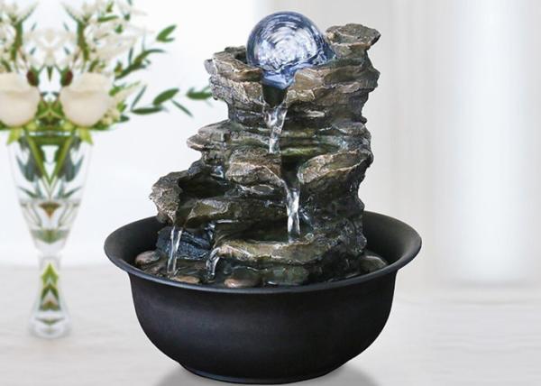 Rock Mountain Indoor With Glass Ball Polyresin Home Interiors Decoration  Living Room  Water Fountain With LED