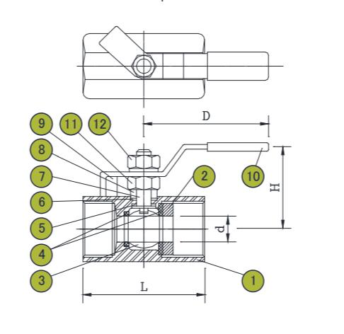 1 Piece Reduce Port Industrial Ball Valve Carbon / Stainless Steel DIN259 2999