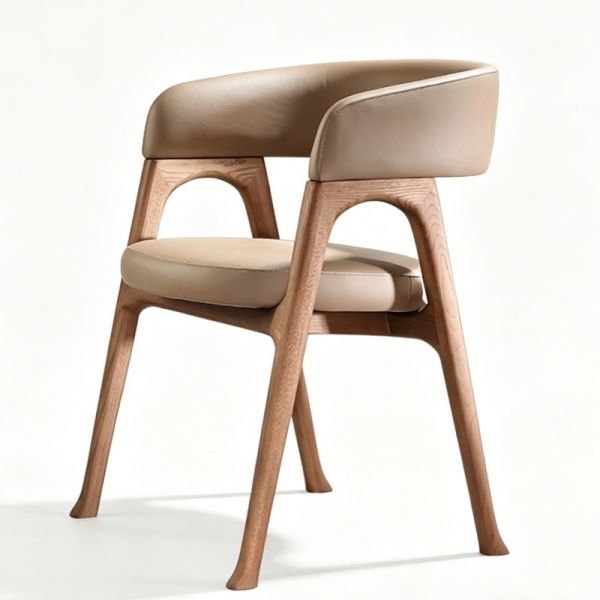 Ergonomic Upholstered White Ash Chair, Soft Rounded Shape for Restaurant, Hotel, Cafe & Office Use