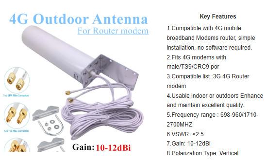 Antenne 3G 4G LTE 698-960/1710-2700MHZ 12dBi Double antenne câblée 5m pour Huawei B593 E5186 pour HUAWEI B315/593S/B880/B310