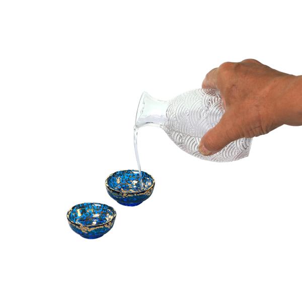 Mouth Blown Lead Free Crystal Glass Sake Bottle Set 200ml