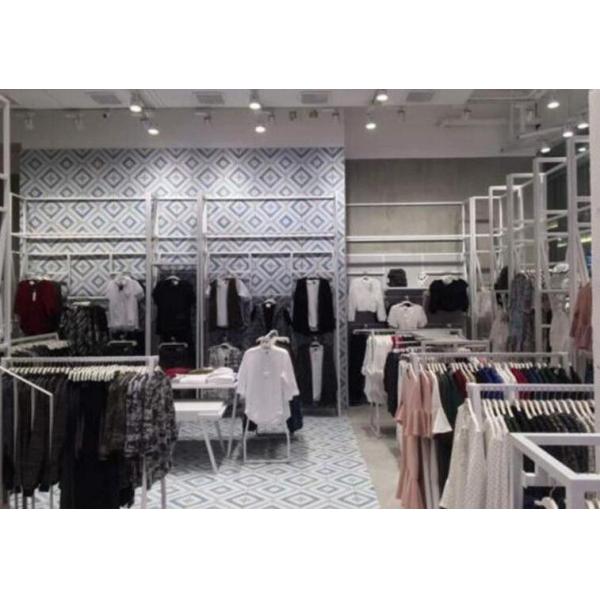 Decorative Commercial Apparel Store Fixtures , Department Store Clothing Racks