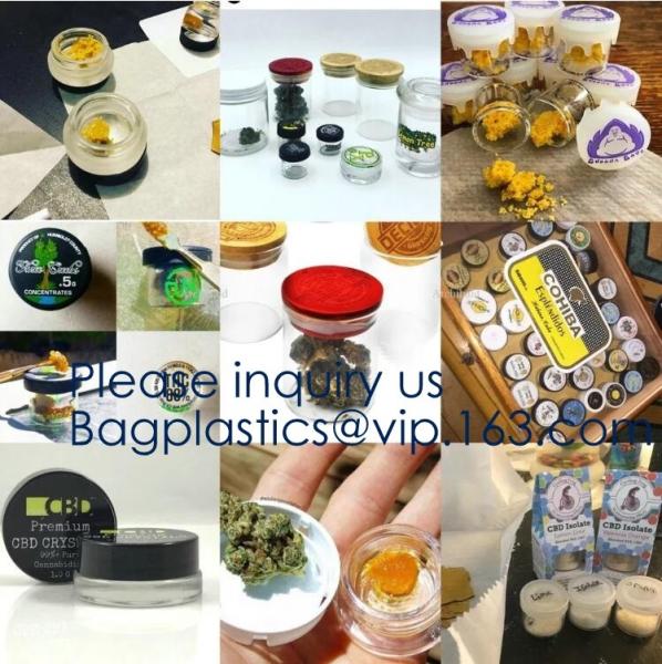 Child Resistant Glass Storage Jar, Herb Storage Glass Container, Child proof Exit Mylar Bags Pouchs