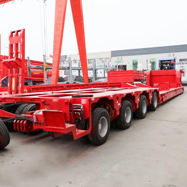 Semi-Trailer Flat Bed Low Bed Semi Trailer Trucks with BPW Axels Air Suspension
