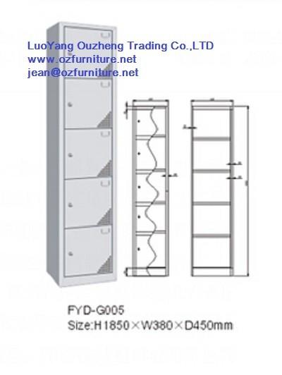 Five door steel locker FYD-G005,H1850XW380XD450mm with hinging and vent hole