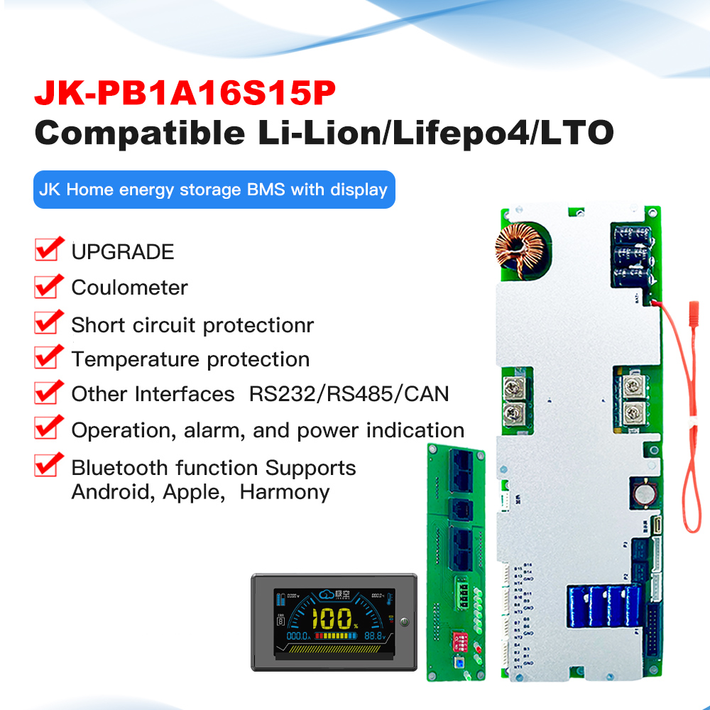 2A Active Balance BMS Lithium LiFePO4 Solar Energy Storage 8S 16S 48V 150A
