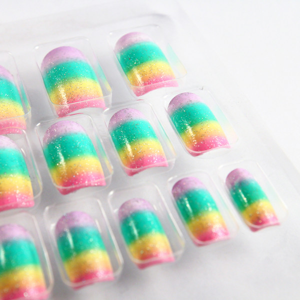 Full cover Fingers Fake Nails french manicure with ABS material