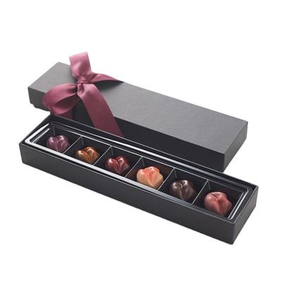 Cartão personalizado 6pcs Embalagem Design bonito e elegante Chocolates de luxo Caixa de presente