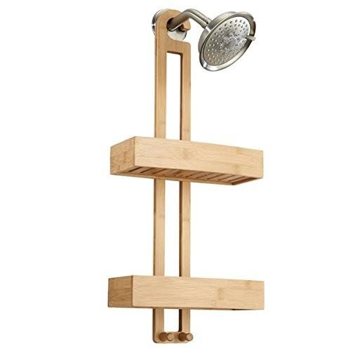 Bathroom Bamboo Shower Caddy Over The Shower Head For Shampoo / Conditioner