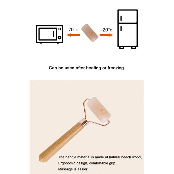 16.5*6.4*2.3cm Natural Himalayan Rock Salt Jade Face Roller for Facial Lifting and Wrinkle Removal