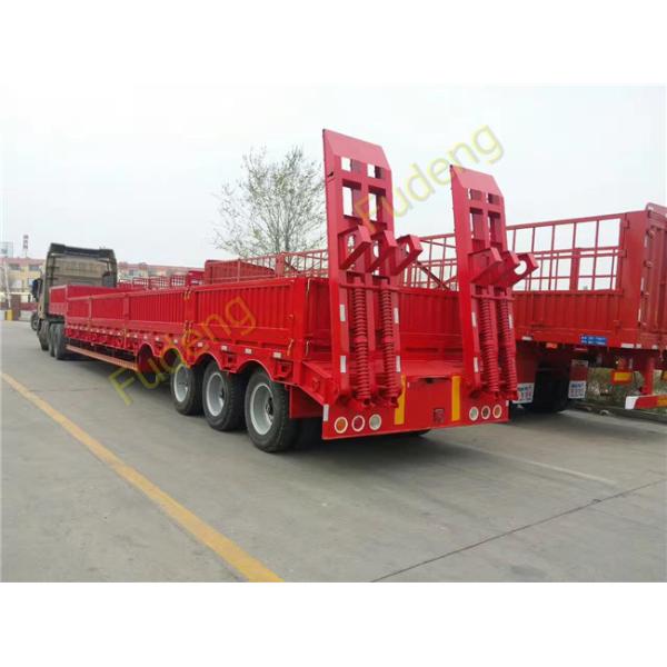 Heavy hydraulic low bed semi truck trailer low loader 80 ton capacity
