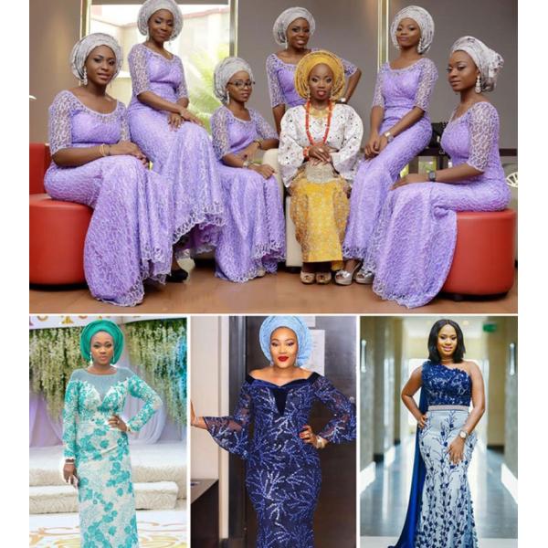 Easily Customizable Luxury Tulle French 3D Beaded Embroidery Mesh Lace Fabric for Women's Clothing Dance Dresses