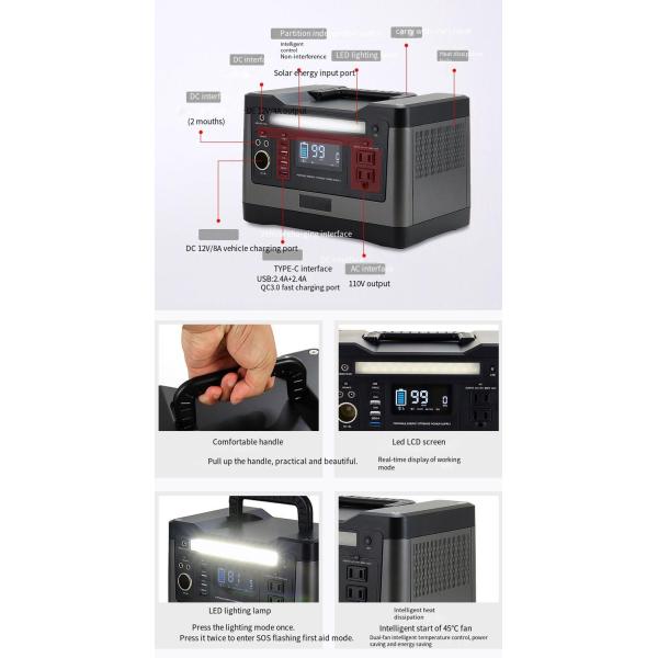 Мобильный генератор 110 В портативное наружное аварийное питание 500 Вт