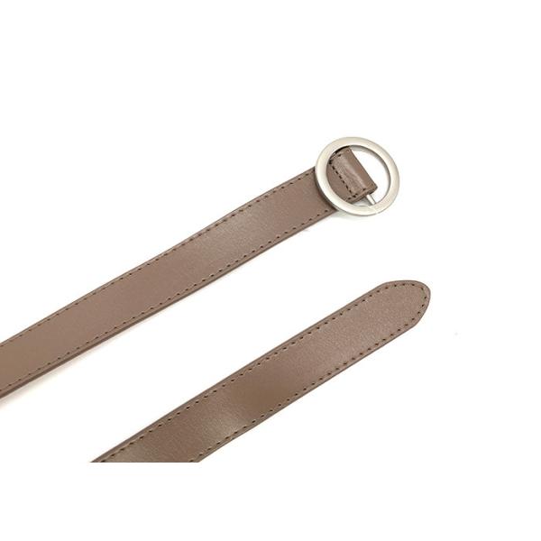 Taupe красит поясы кожи моды женщин с простой серебряной круглой пряжкой 2.5cm